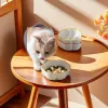 Cute cat high-legged slow food bowl, anti-black chin cat basin, high appearance level, anti-tipping dog bowl, pet food basin, exquisite plates and dishes details Picture